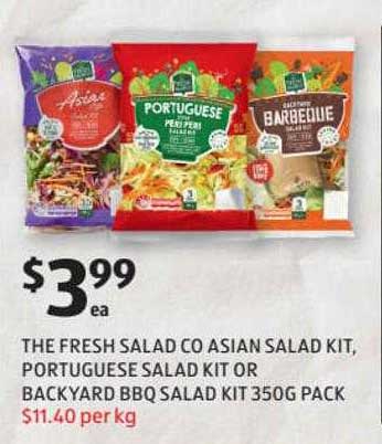 ALDI The Fresh Salad Co Asian Salad Kit, Portuguese Salad Kit Or Backyard Bbq Salad Kit