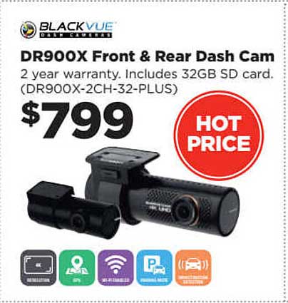 Repco Black Vue Dr900x Front & Rear Dash Cam