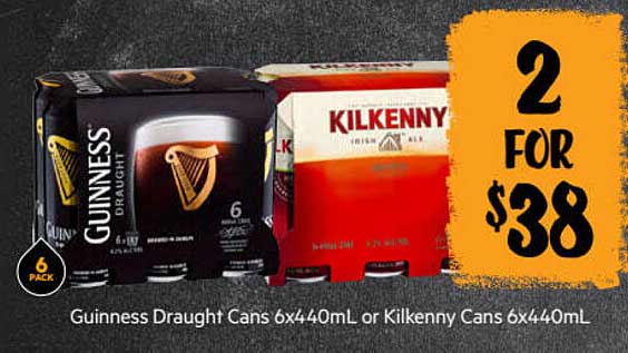 First Choice Liquor Guinness Draught Cans Or Kilkenny Cans