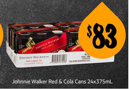 First Choice Liquor Johnnie Walder Red & Cola Cans