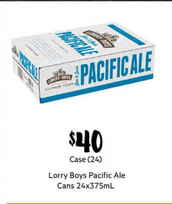 First Choice Liquor Lorry Boys Pacific Ale Cans