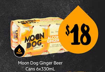 First Choice Liquor Moon Dog Ginger Beer Cans