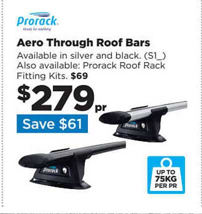 Repco Prorack Aero Through Roof Bars