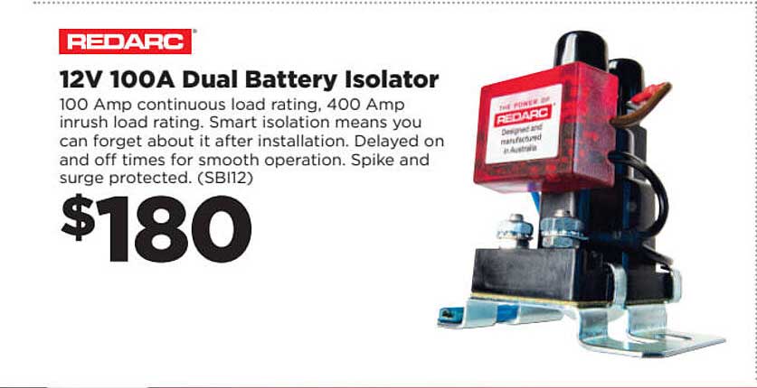 Repco Redarc 12v 100a Dual Battery Isolator