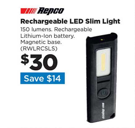Repco Repco Rechargeable Led Slim Light