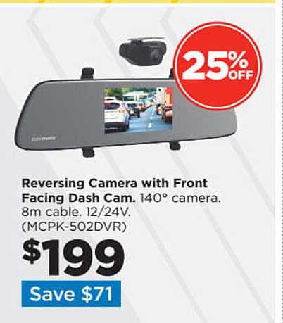 Repco Reversing Camera With Front Facing Dash Cam