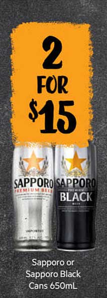 First Choice Liquor Sapporo Or Sapporo Black Cans