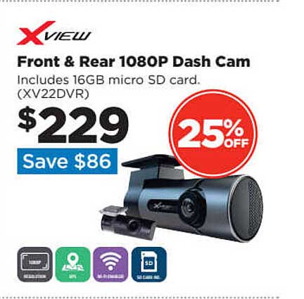 Repco Xview Front & Rear 1080p Dash Cam
