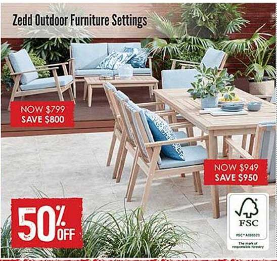 Barbeques Galore Zedd Outdoor Furniture Settings
