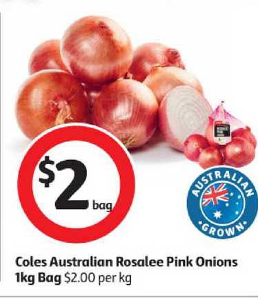 Buy Coles Rosalee Pink Onions Prepacked 1kg