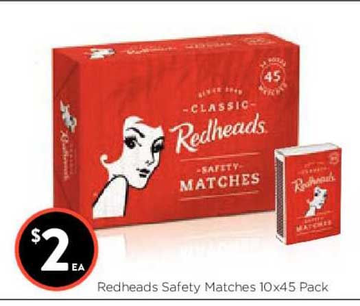 Redheads Safety Matches 10x45 Pack Offer At Foodworks