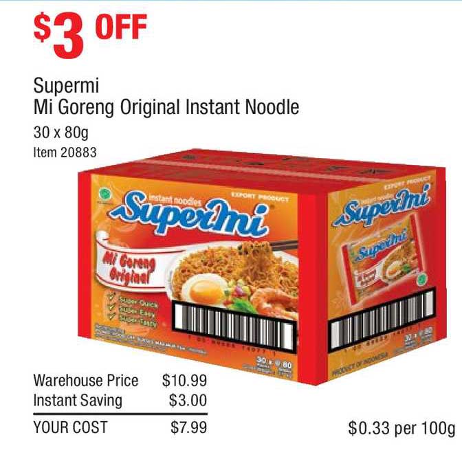 Costco Supermi Mi Goreng Original Instant Noodle