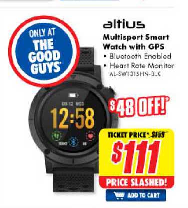 The Good Guys Altius Multisport Smart Watch With Gps