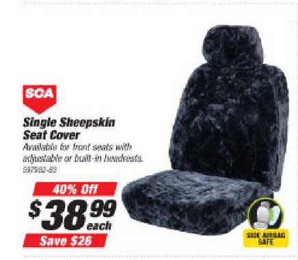 Sca Single Sheepskin Seat Cover Offer At Super Auto - Repco Sheepskin Seat Covers Review