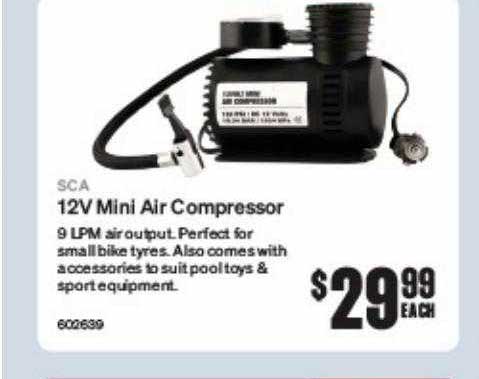 Supercheap Auto Sca 12v Mini Air Compressor