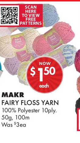 Lincraft Makr Fairy Floss Yarn