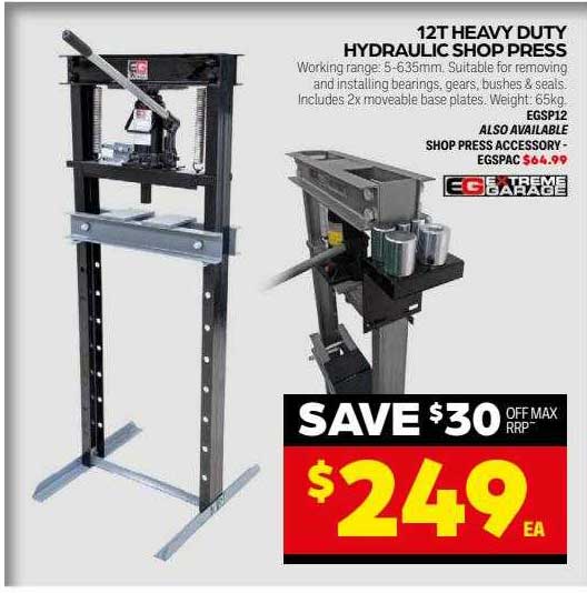 Autopro 12t Heavy Duty Hydraulic Chop Press Eg