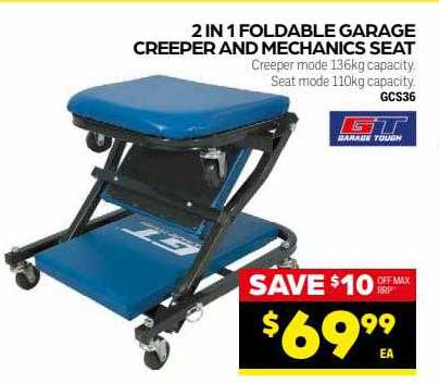 Autopro 2 In 1 Foldable Garage Creeper And Mechanics Seat Gt