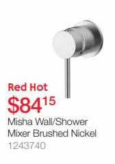 Beaumont Tiles Misha Wall-shower Mixer Brushed Nickel