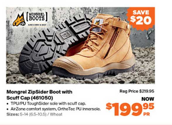 RSEA Mongrel Zipsider Boot With Scuff Cap