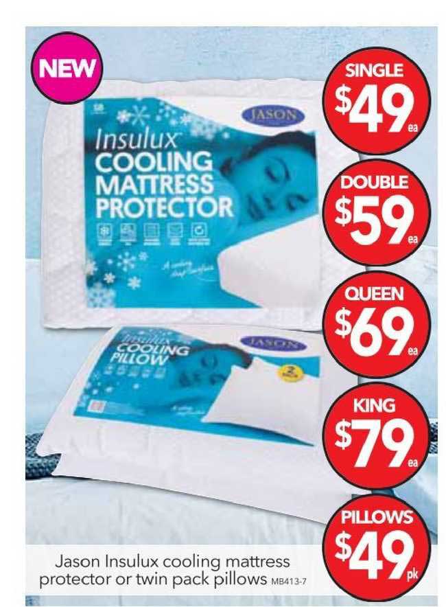 Cheap As Chips Jason Insulux Cooling Mattress Protector Or Twin Pack Pillows