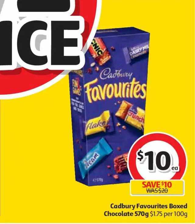 Cadbury Favourites Boxed Chocolate 570g Offer At Coles Au