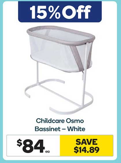 Woolworths Childcare Osmo Bassinet - White