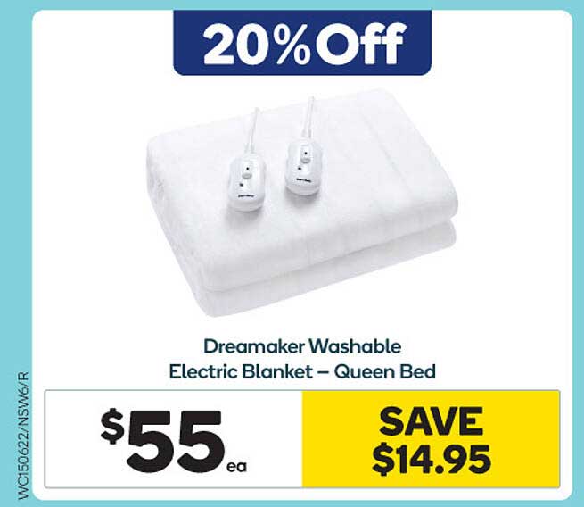 Woolworths Dreamaker Washable Eletric Blanket - Queen Bed