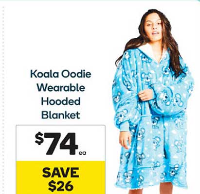 Woolworths Koala Oodie Wearable Hooded Blanket