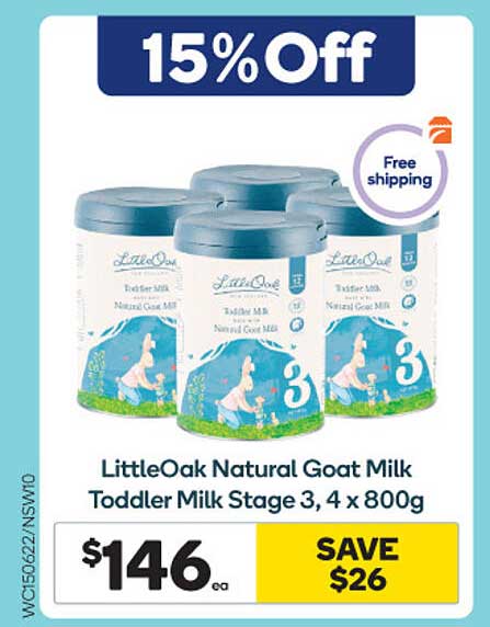 Woolworths Littleoak Natural Goat Milk Toddler Milk