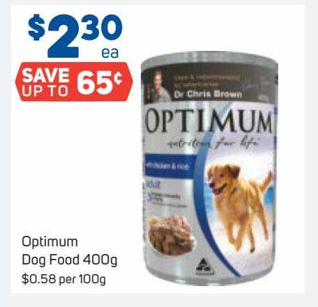 Optimum Dog Food 400g Offer at Foodland