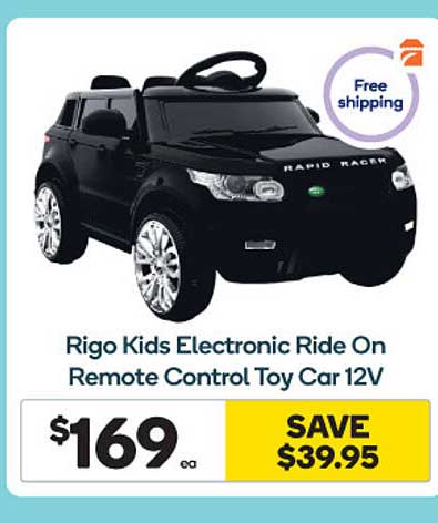Woolworths Rigo Kids Electronic Ride On Remote Control Toy Car 12v