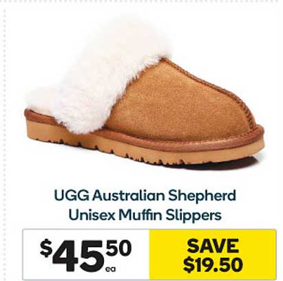 Woolworths Ugg Australian Shepherd Unisex Muffin Slippers