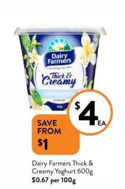 Dairy Farmers Thick & Creamy Yoghurt Offer at FoodWorks - 1Catalogue.com.au