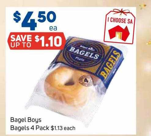 Bagel Boys Bagels 4 Pack Offer at Foodland - 1Catalogue.com.au