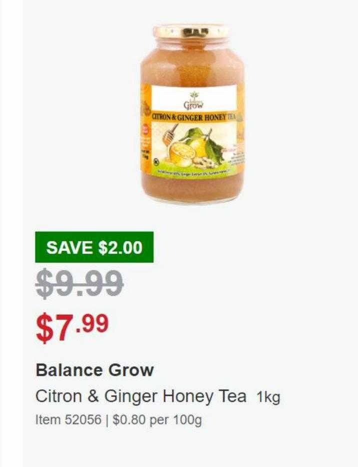 Costco Balance Grow Citron & Ginger Honey Tea 1kg