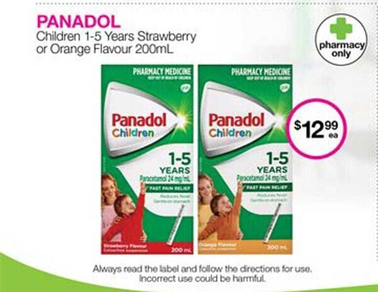 Priceline Panadol Children Strawberry Or Orange Flavour