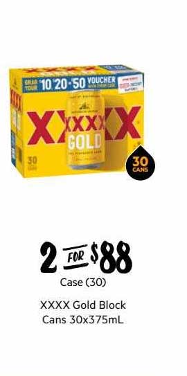 First Choice Liquor XXXX Gold Block Cans