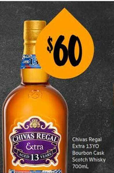 Chivas Regal Extra 13YO Bourbon Cask Scotch Whisky 700mL Offer at First ...