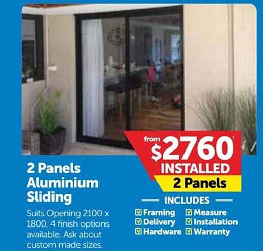 Doors Plus 2 Panels Aluminium Sliding