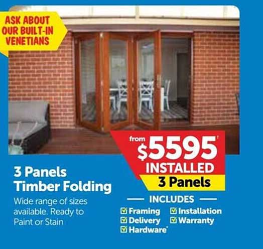 Doors Plus 3 Panels Timber Folding