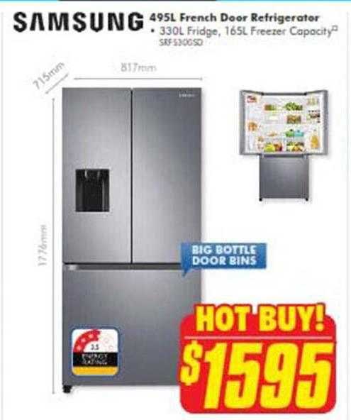 Samsung 495l French Door Refrigerator Offer at The Good Guys