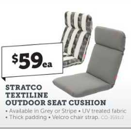 Stratco Stratco Textiline Outdoor Seat Cushion