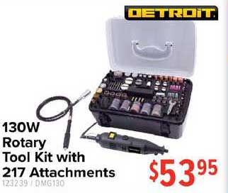 Total Tools 130w Rotary Tool Kit With 217 Attachments Detroit