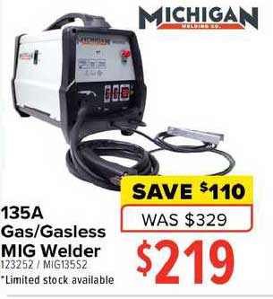 Total Tools 135a Gas Gasless Mig Welder Michigan