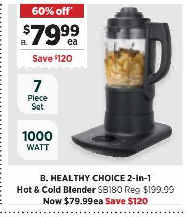 Harris Scarfe Healthy Choice 2-In-1 Hot & Cold Blender Sb180