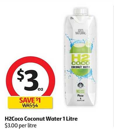 Coles H2Coco Coconut Water 1 Litre