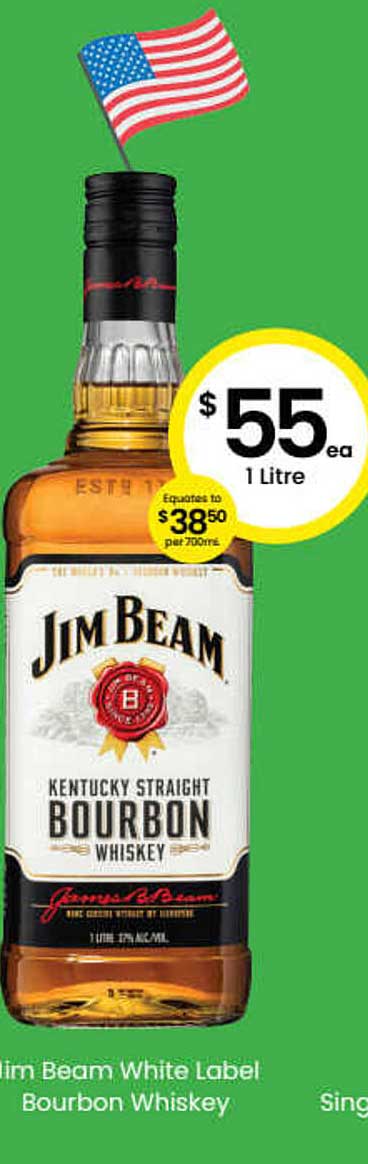 The Bottle-O Jim Beam White Label Bourbon Whiskey