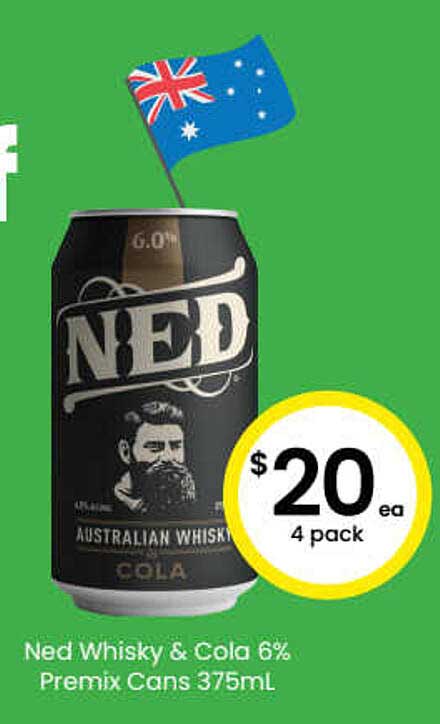 The Bottle-O Ned Whisky & Cola 6% Premix Cans