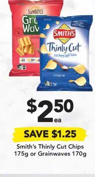 Drakes Smith's Thinly Cut Chips 175g Or Grainwaves 170g